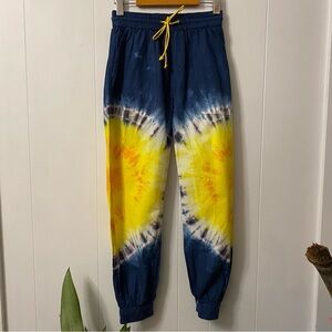 NWT Tropicalia Urban Outfitters Tie Dye Joggers Elastic Waist Drawstring Blue